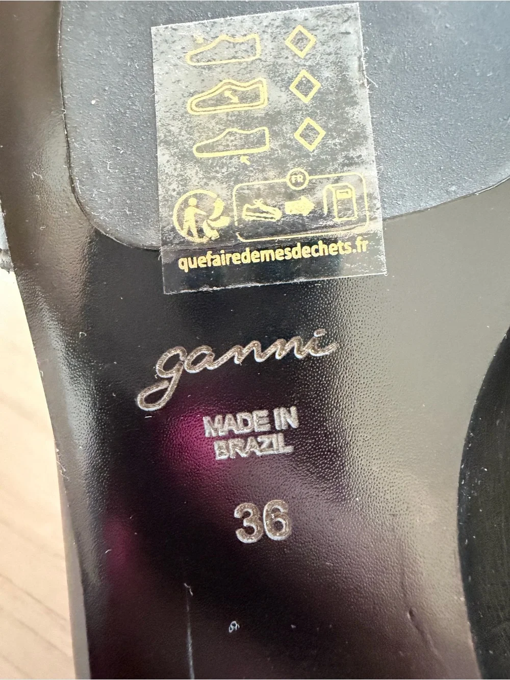 Ganni Black Ballerina Flats with Silver Buck sz 36